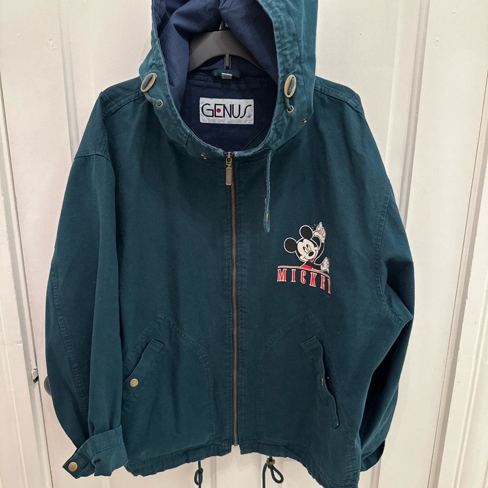 Vintage Genus Mickey Mouse Jacket Lg Disney 100% Cotton Canvas Barn 90’s Unisex